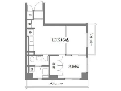 秀和第2三田綱町レジデンス(1LDK/2階)の間取り写真