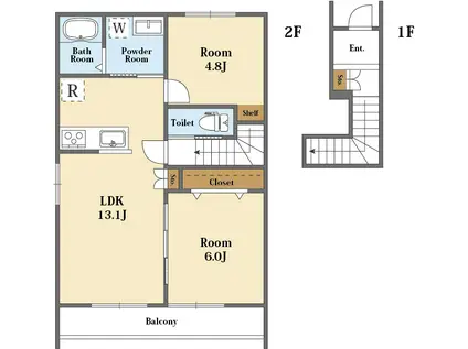 IKEDAYAMA SUITE(2LDK/2階)の間取り写真