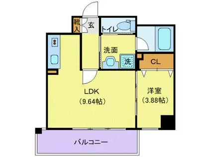 ルミエール日泉(1LDK/2階)の間取り写真