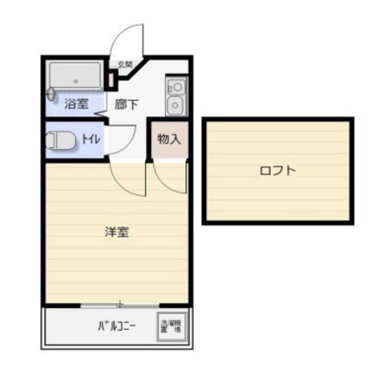 ラポール青江(1K/2階)の間取り写真