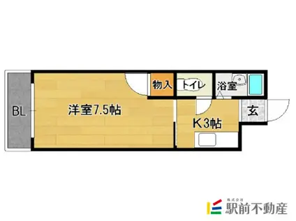 エクセレント櫛原(1K/3階)の間取り写真