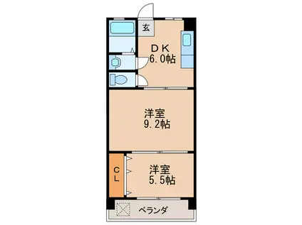 日興コーポラス(2DK/2階)の間取り写真