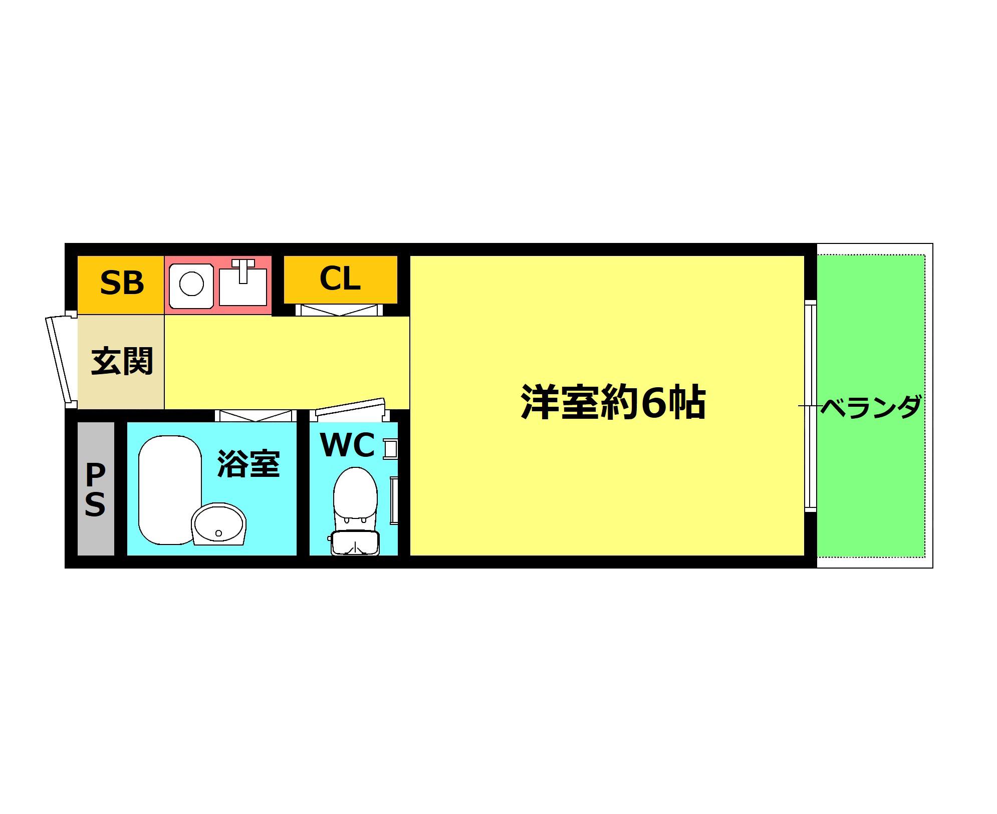 有馬パレス野崎(1K/3階)の間取り写真