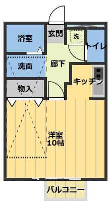 シャルム(1K/2階)の間取り写真