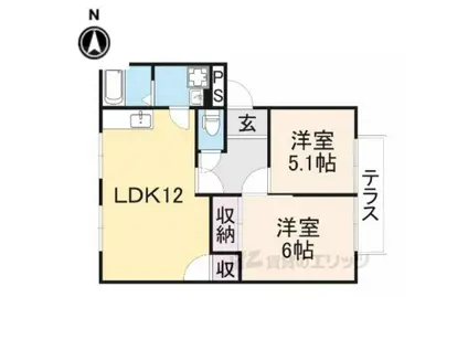 ラフォーレ二番街(2LDK/1階)の間取り写真