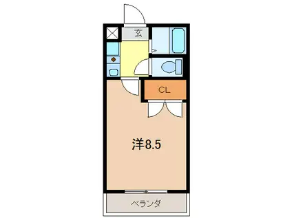 さくらはうす(1K/2階)の間取り写真