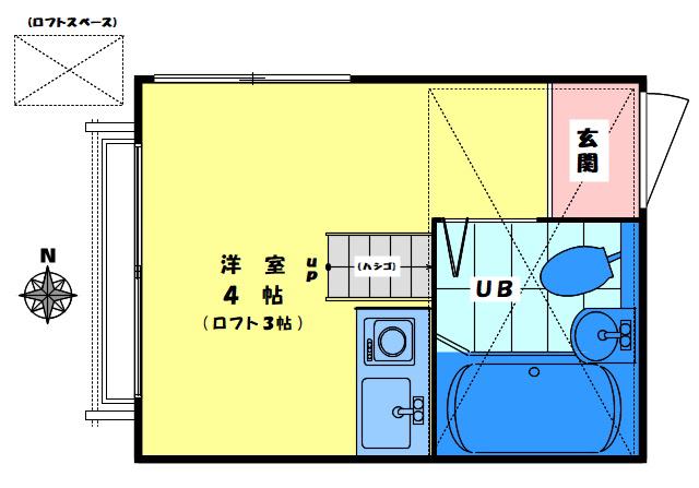 コスモフローラ高円寺(ワンルーム/1階)の間取り写真