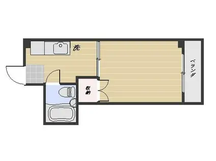 幸マンション(1K/4階)の間取り写真