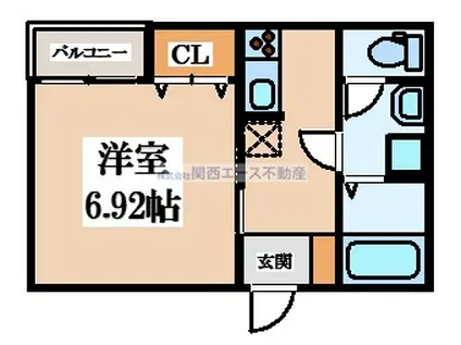 FSTYLE大蓮南1号館(1K/1階)の間取り写真