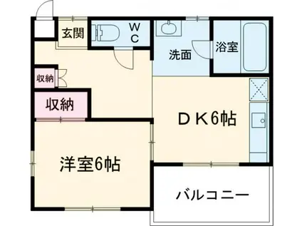 正邦苑竹ケ鼻(1DK/1階)の間取り写真