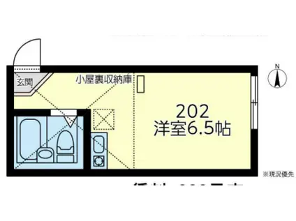 東門前ソレイユ(ワンルーム/1階)の間取り写真