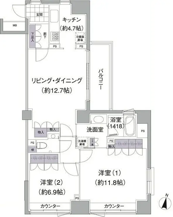アビティ目黒 4階階 間取り