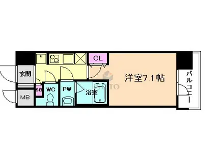 スプランディット十三本町(1K/7階)の間取り写真