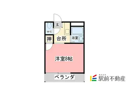トレンディハイツ(1K/3階)の間取り写真