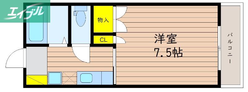 セントフォレスト伊島(1K/5階)の間取り写真