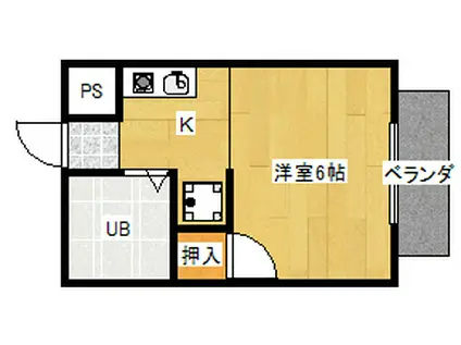 エーデルハイム並河(1K/1階)の間取り写真