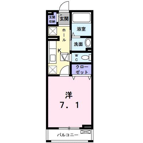 カンタービレ(1K/1階)の間取り写真