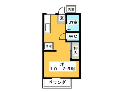 グリーンヒル小坂山(ワンルーム/2階)の間取り写真