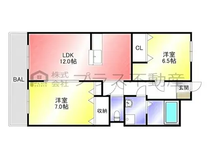 クアトロ(2LDK/3階)の間取り写真