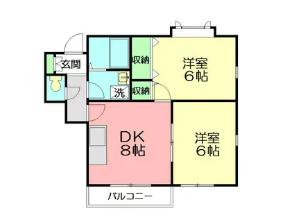 メゾン坂ノ下(2DK/2階)の間取り写真