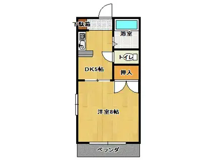 GRANDE(1DK/1階)の間取り写真