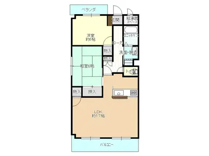 ロイヤルフラッツ福山(2LDK/3階)の間取り写真