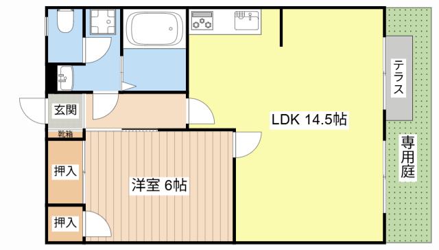 メゾン今村(1LDK/1階)の間取り写真