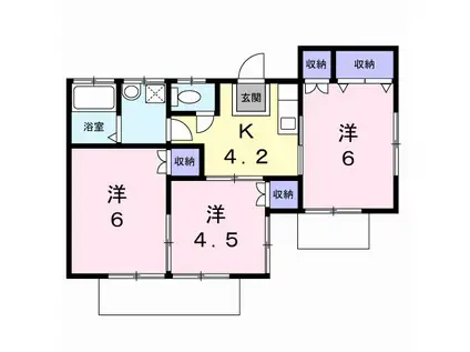 コーポ原の内(3K/1階)の間取り写真