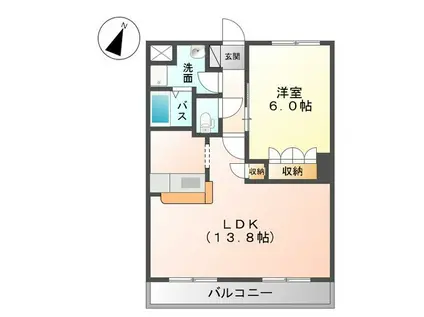 エーデルハイム(1LDK/1階)の間取り写真