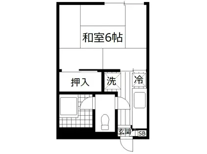 山本コーポ(1K/1階)の間取り写真