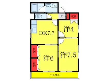 フェリーチェ馬橋(3DK/2階)の間取り写真
