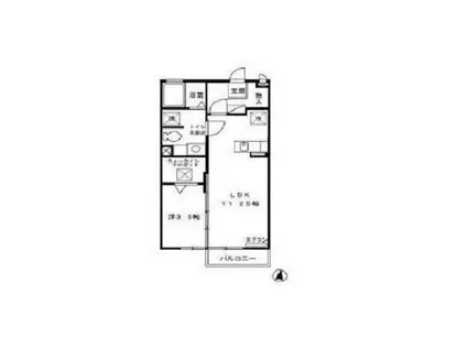 モナリエ春日 I(1LDK/1階)の間取り写真