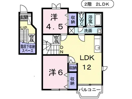 エトワール(2LDK/2階)の間取り写真