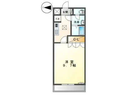 ヴィア イン シンタク(1K/1階)の間取り写真