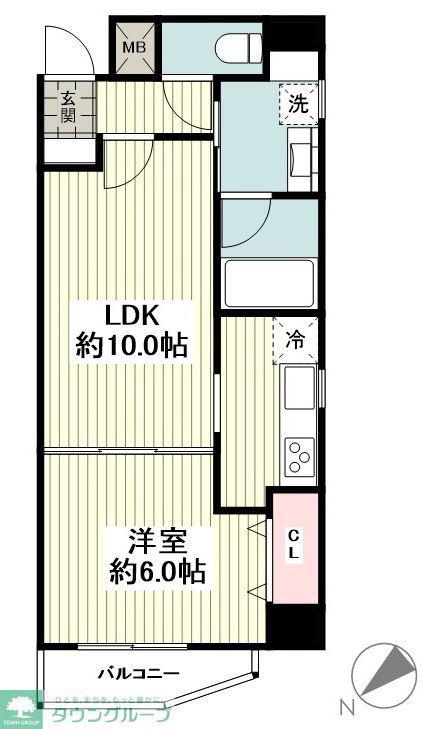 レックス湘南藤沢レジデンス(1LDK/5階)の間取り写真