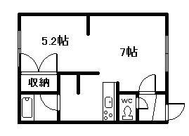 サクセス(1DK/1階)の間取り写真
