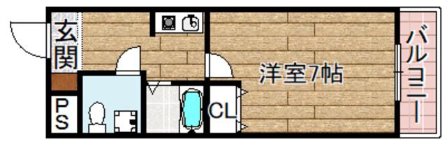 F・Hグリーンロイヤル高槻(1K/5階)の間取り写真