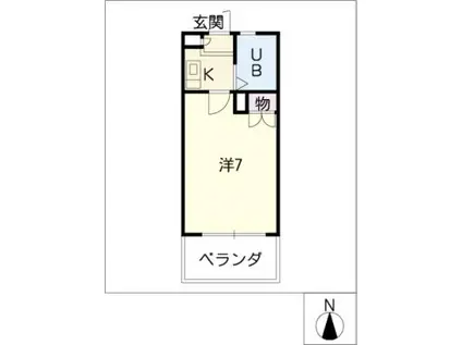 AMISTA(1K/1階)の間取り写真