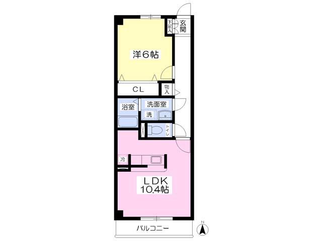 ライラックI(1LDK/1階)の間取り写真