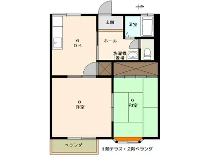 コーポロング(2DK/2階)の間取り写真