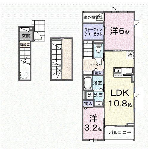 シャノワールN(2LDK/3階)の間取り写真