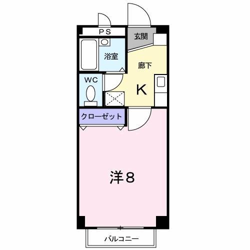 ジュネスアメリア(1K/1階)の間取り写真