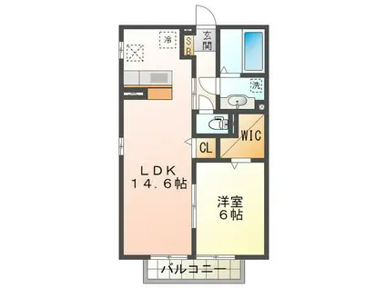 ティーズスクエアー(1LDK/1階)の間取り写真