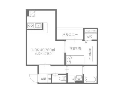 LA VIE CHOUCHOU 大町(1LDK/2階)の間取り写真
