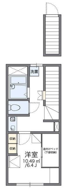 レオパレスハッピネス(1K/2階)の間取り写真