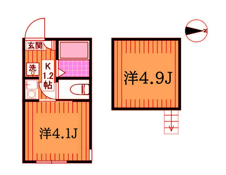 リュミエ妙蓮寺 2階階 間取り