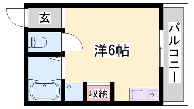 ローズレジデンス西八代(ワンルーム/2階)の間取り写真