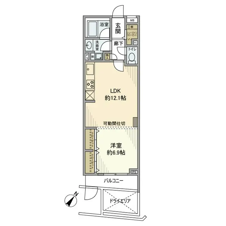 ベルヴィラージュ目黒 1階階 間取り