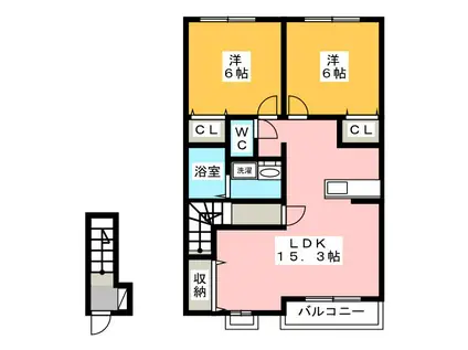 ブリュワリー豊洲 I棟(2LDK/2階)の間取り写真