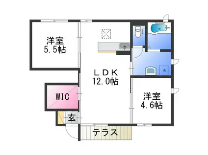 シャーメゾン縁(2LDK/1階)の間取り写真